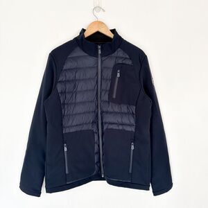 JOTT Men’s Navy Goose Down Quilted Zip Jacket With Contrasting Pockets